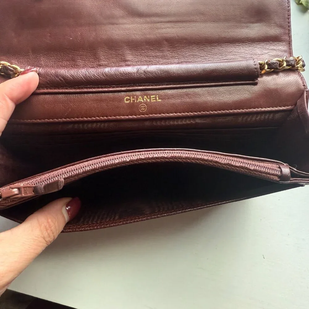 CHANEL Caviar 24K Gold plated Vintage Timeless CC crossbody bag - Classic Brown - Picture 7 of 12